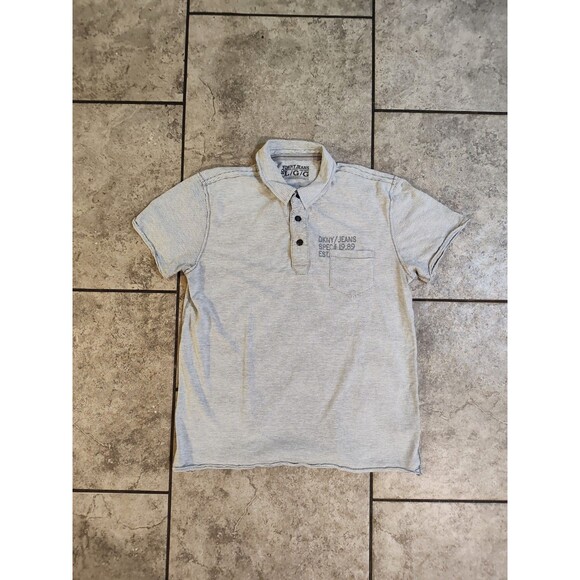 DKNY Men's Polo Large Collared Striped Gray Shirt Est 1989 NYC Soft Comfort - Picture 11 of 11